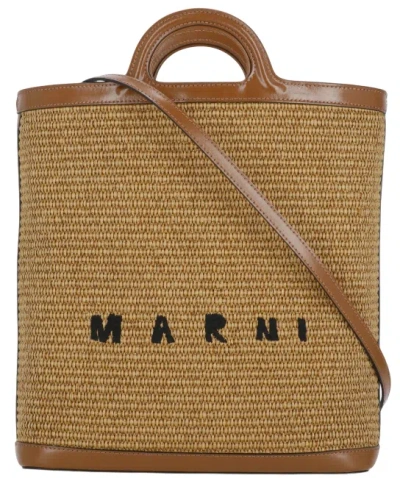 Marni Luxurious Leather And Fabric Bag