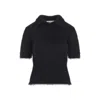 Marni Fuzzy Short Sleeve Sweater In Blue