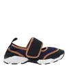 Marni Sneaker Mary Jane In Lycra Blu Scuro E Nera In Multi