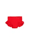 Marni Lycra Swimsuit Briefs With Ruffles In Red