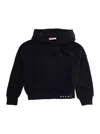 Marni Felpa Con Cappuccio Ed Elastico Logato In Black