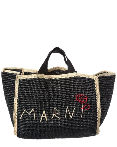 Marni Macrame Sillo Medium Shopper Tote In Yellow