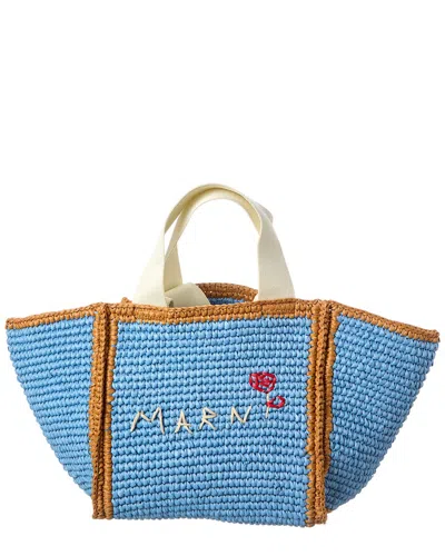 Marni Macrame Sillo Small Shopper Tote In Black