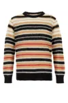 Marni Crew Neck Mohair Blend Sweater With Striped Pattern