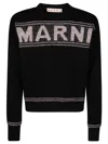 Marni Intarsia Wool Sweater In Black