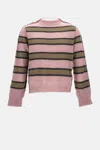 Marni Pink Striped Mohair Sweater In Pink