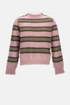 Marni Pink Striped Mohair Sweater In Pink
