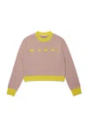 Marni Maglione Girocollo In Misto Lana-cashmere Colorblock In Pink