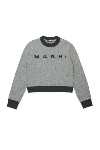 MARNI COLORBLOCK WOOL-CASHMERE BLEND CREW-NECK SWEATER