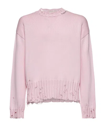 Marni Make An Old Effect Sweater In Pink