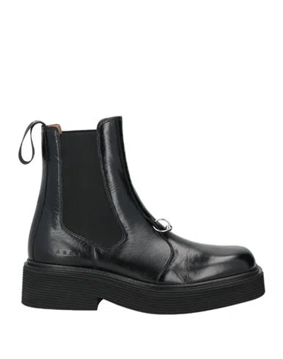 Marni Man Ankle Boots Black Size 8 Leather