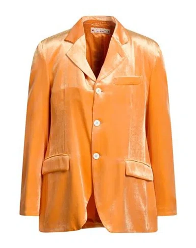 Marni Man Blazer Orange Size 38 Viscose, Silk