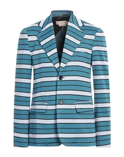 MARNI MARNI MAN BLAZER PASTEL BLUE SIZE 40 POLYAMIDE, ELASTANE