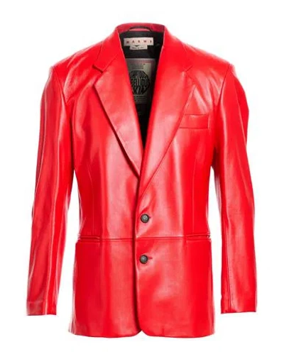 Marni Man Blazer Red Size 42 Lambskin
