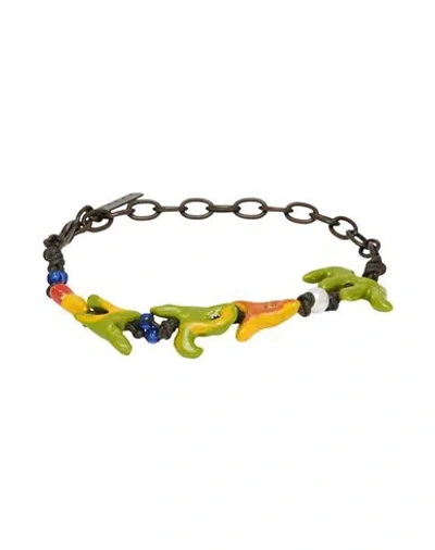 Marni Man Bracelet Lime Green Size - Plastic In Orange
