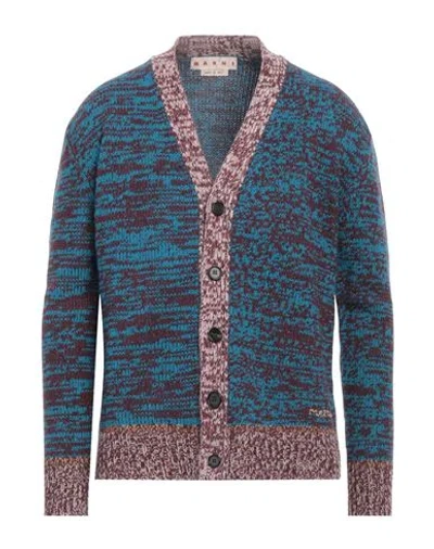 Marni Man Cardigan Blue Size 40 Virgin Wool