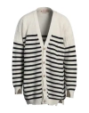 Marni Striped V-neck Cardigan In White