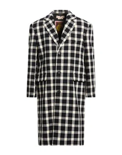 Marni Man Coat Black Size 44 Virgin Wool, Polyamide In Multi