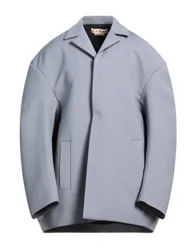 Marni Man Coat Grey Size 44 Virgin Wool, Mohair Wool In Blue