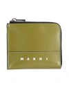 Marni Man Coin Purse Military Green Size - Polyurethane, Polyester, Brass, Steel In Green