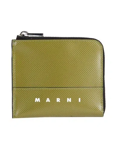 Marni Man Coin Purse Military Green Size - Polyurethane, Polyester, Brass, Steel