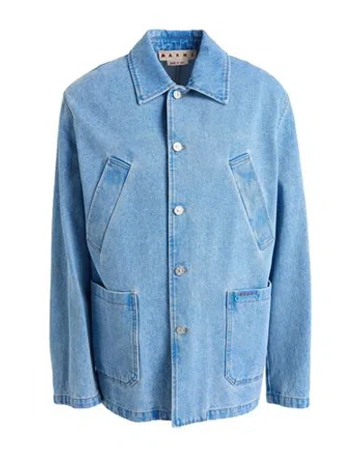Marni Man Denim Outerwear Blue Size 40 Cotton