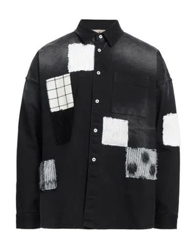MARNI MARNI MAN DENIM SHIRT BLACK SIZE 40 COTTON, ACETATE, POLYAMIDE, VIRGIN WOOL