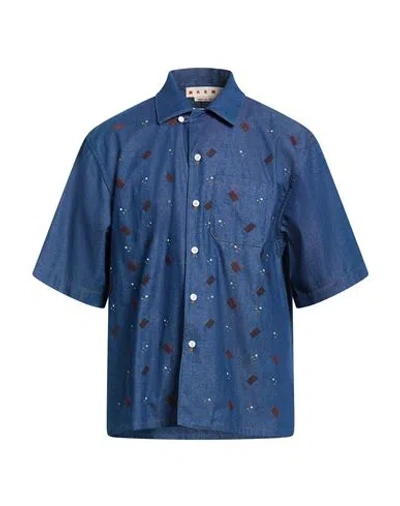 Marni Man Denim Shirt Blue Size 36 Cotton