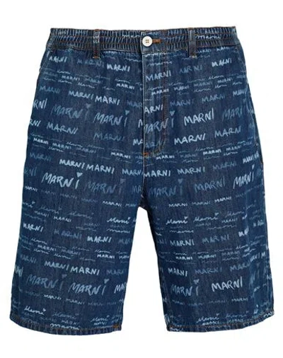 Marni Man Denim Shorts Blue Size 34 Cotton