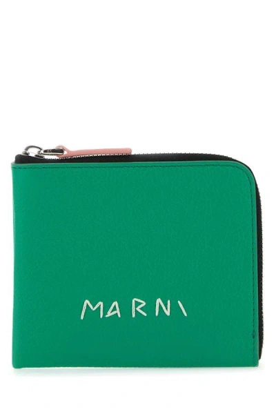 Marni Man Green Leather Wallet