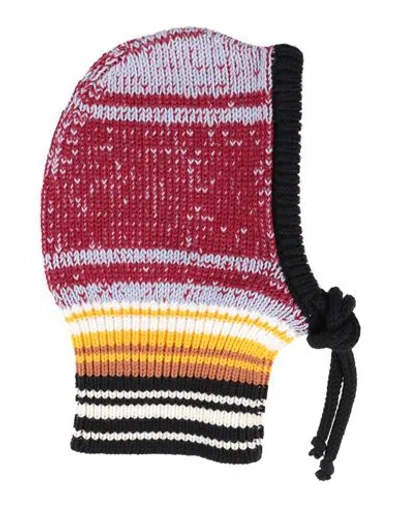 Marni Striped Virgin Wool Ski Mask In Coffee