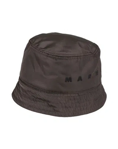 Marni Man Hat Dark Brown Size M Polyamide
