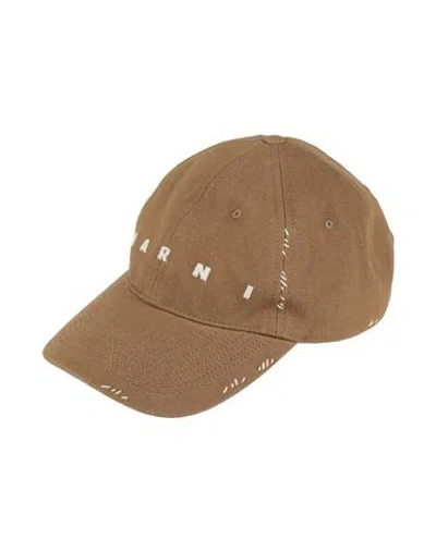 Marni Man Hat Khaki Size L Cotton In Beige