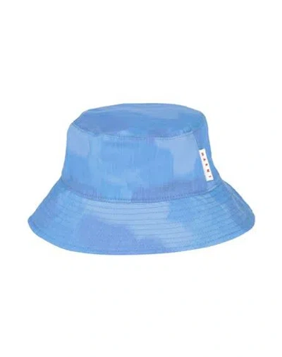 Marni Man Hat Light Blue Size M Cotton, Polyester In Blue