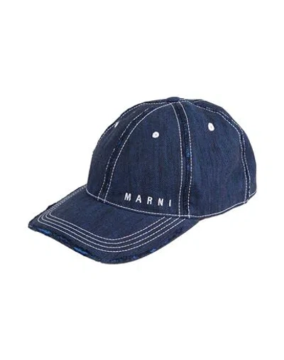 Marni Man Hat Navy Size L Cotton In Blue