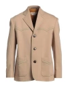 Marni Man Jacket Camel Size 42 Polyester, Virgin Wool