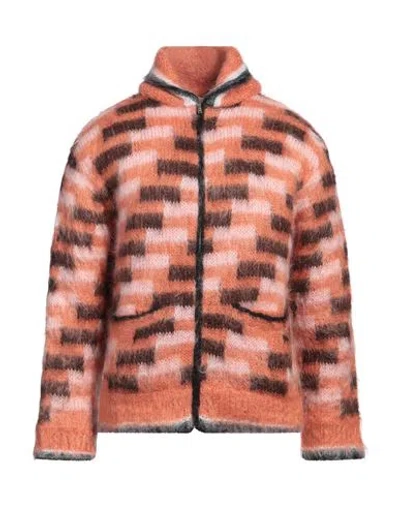 Marni Man Jacket Rust Size 40 Mohair Wool, Polyamide, Wool In Red