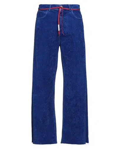 Marni Man Jeans Bright Blue Size 33 Cotton, Acrylic, Viscose, Elastane, Calfskin