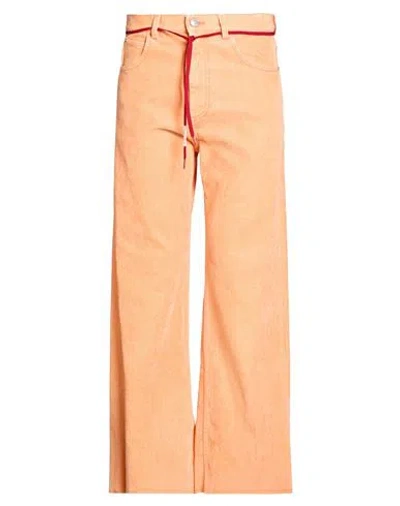 Marni Man Jeans Orange Size 34 Cotton, Acrylic, Viscose, Elastane, Calfskin
