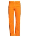 Marni Man Jeans Orange Size 34 Cotton, Elastane In Pattern