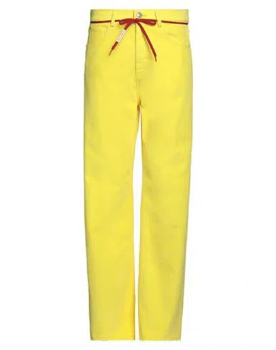 Marni Man Jeans Yellow Size 31 Cotton, Acrylic, Viscose, Elastane, Calfskin