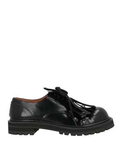 Marni Man Lace-up Shoes Black Size 8 Leather In Animal Print