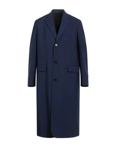Marni Man Overcoat Blue Size 40 Virgin Wool