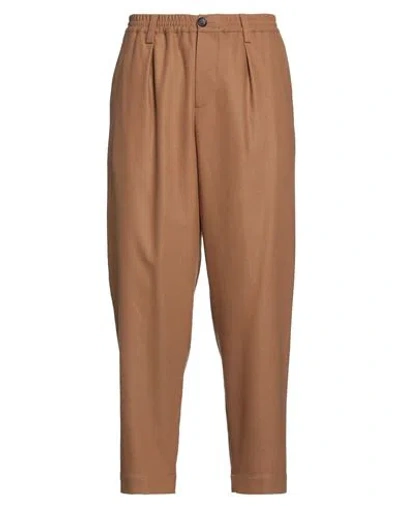 Marni Tropical Wool Loose Crop Pants In Biscuit