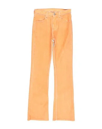 Marni Man Pants Mandarin Size 32 Cotton, Acrylic, Viscose, Elastane, Calfskin In Orange