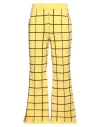 Marni Checked Palazzo Trousers In Yellow