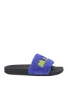 Marni Logo Flat Slides In Blue
