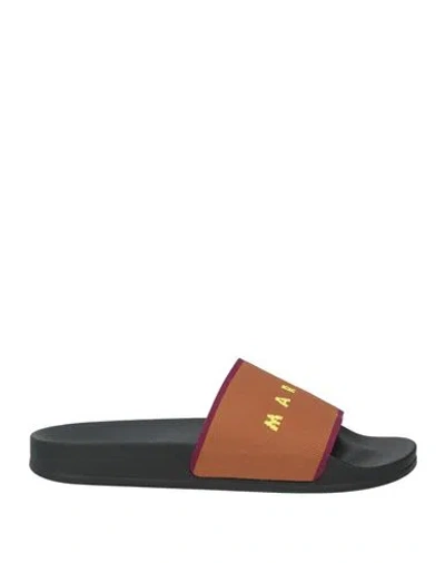 Marni Man Sandals Brown Size 9 Textile Fibers