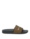 Marni Man Sandals Military Green Size 8 Textile Fibers In Green