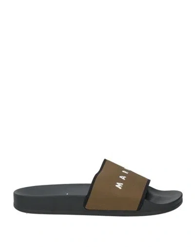 Marni Man Sandals Military Green Size 8 Textile Fibers